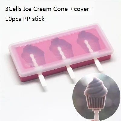 5 ячеек домашний Еда Класс Силиконовые Мороженое формы льда Лолли формы Морозильник Мороженое бар создатель форм с палочки для мороженого крышка - Цвет: Pink