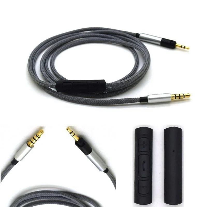 

Upgraded Silver Plated Replacement Cable 3.5mm to 2.5mm Wire with mic for Audio-Technica ATH-M50x ATH-M40x ATH-M70x Headphone