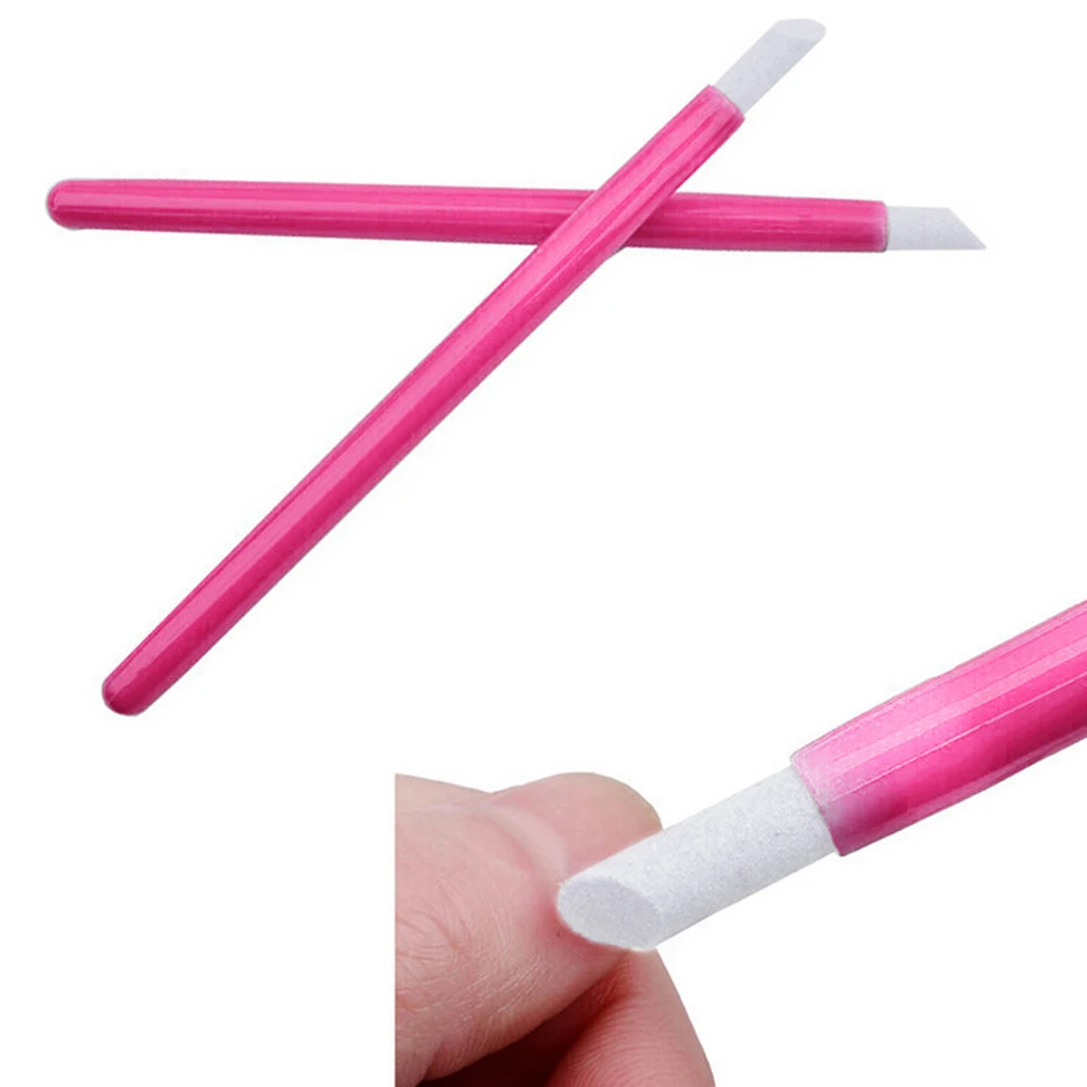 2 шт., каменная пилочка для ногтей, профессиональное оборудование для дизайна ногтей, маникюрный резиновый ручной инструмент, инструменты для ногтей для женщин розового цвета