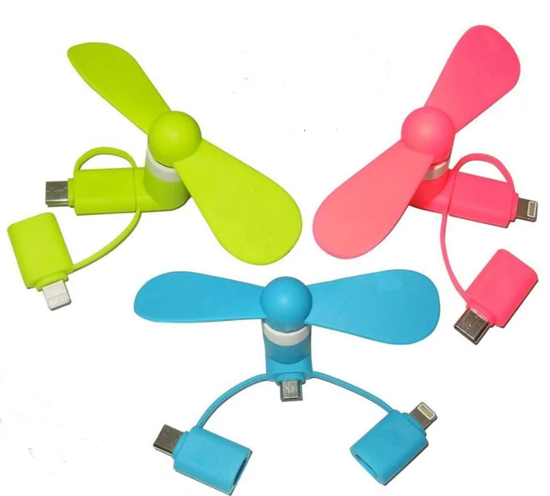 3 in 1 Portable Mini USB Handheld Fan Mobile Phone Fans Cell Phone For