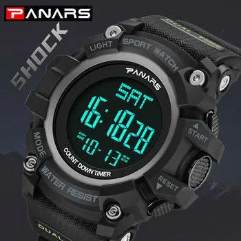 

PANARS Digital Watch Men 50M Waterproof Sports Watch For Men Running Outdoor LED Military Swim Electronics Wrist Watch kol saati