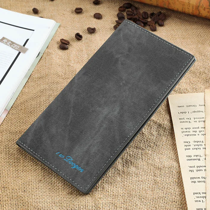 

New Fashion Long Purse Bag Wallet Business Men's Thin PU Leather Wallet Luxury Brand Design Handy Slim Male Wallet