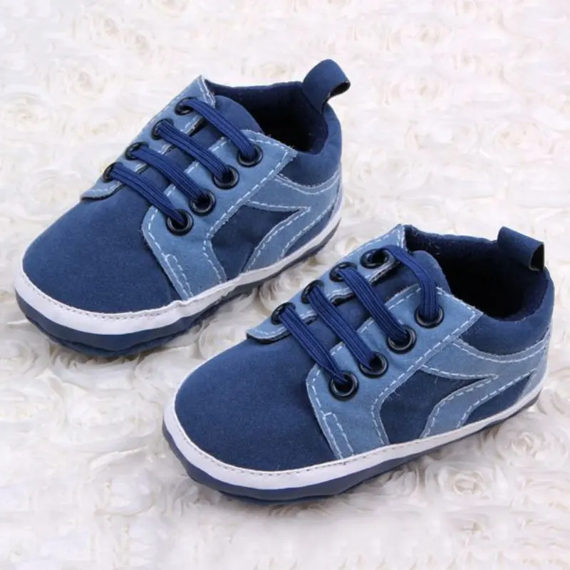 

Baby Kids Boys First Walkers Lace-Up Sports Shoes Newborn Bebe Toddler Soft Bottom Anti-slip Footwear