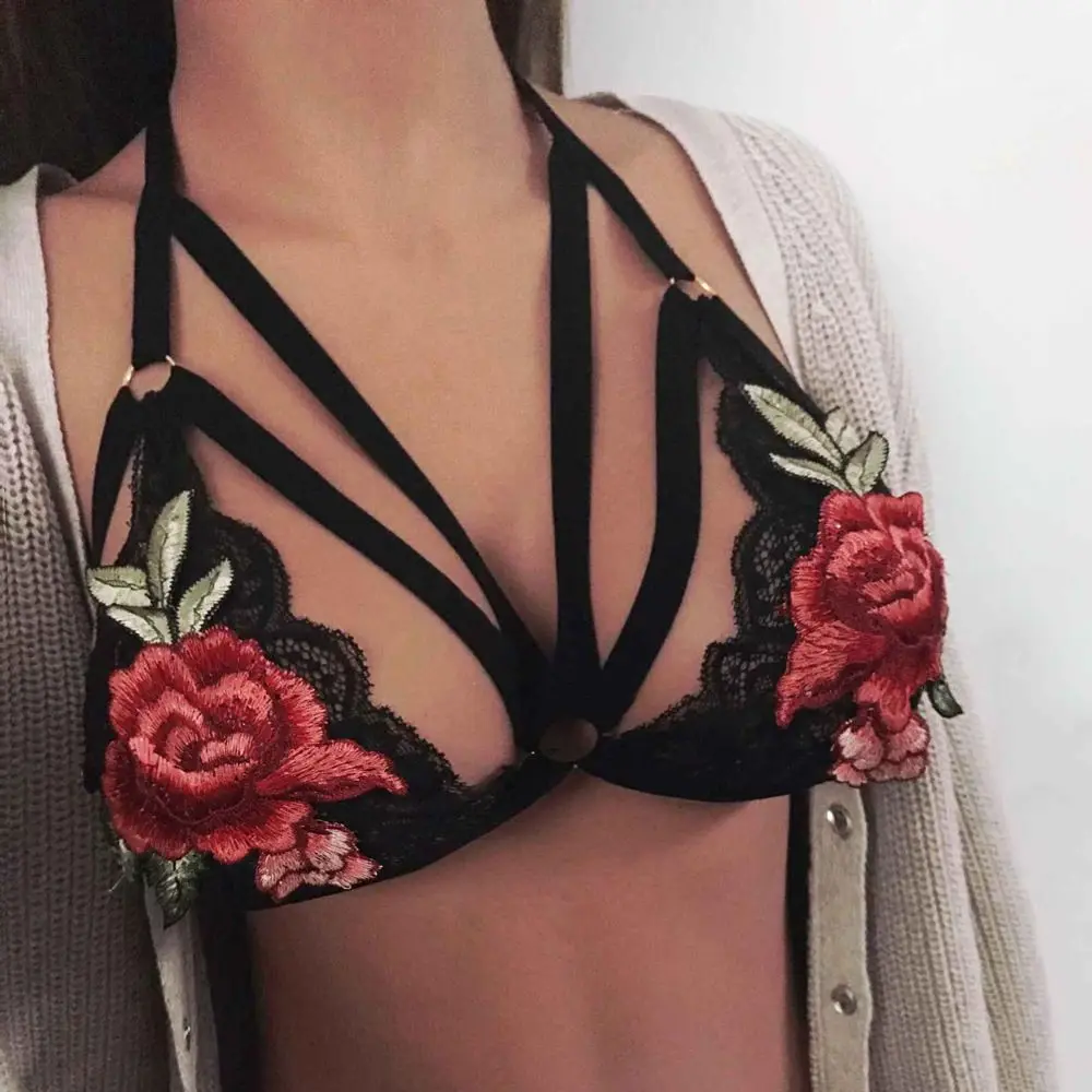

Sexy Underwear Women Sheer Lace Bandage Bra Thin Seamless Wire Free Bralette Breathable Bustier Brassiere Sexy Lingerie Dropship