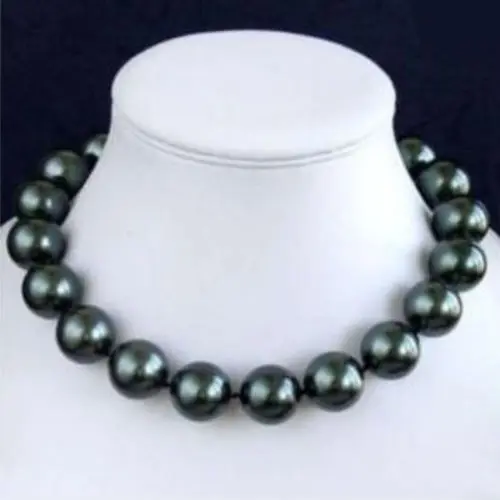 

Free shopping! 14mm AAA Black South Sea Shell Pearl Necklace 18