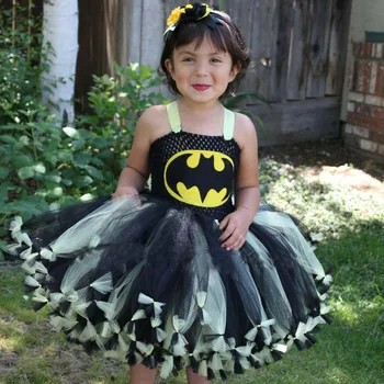 

Girls Batman Tutu Dress Super Hero Inspired Dress Batman Superman Character Tutu Dress Halloween Photo Props Costume TS115