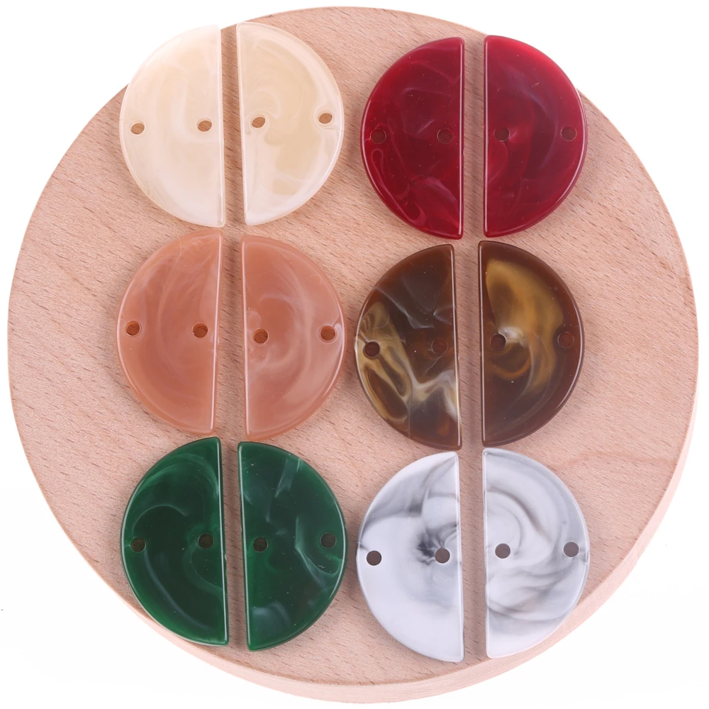 

Cordial Design New Arrival 15x30mm 200pcs/lot Jewelry Accessories Acrylic Marble Effect Semicircle-Shape Bead For Jewelry Making