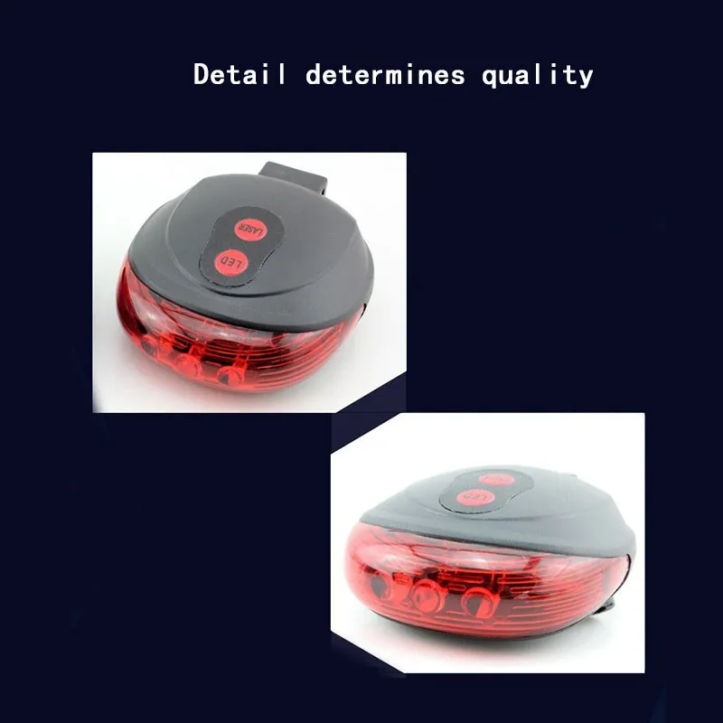 Top 1 Pcs Bicycle Light 5 Leds And 2 Lasers Mountain Road Bike Safety Night Lights Cycling Rear Tail Lamp Flashlight Taillight  0.22 12