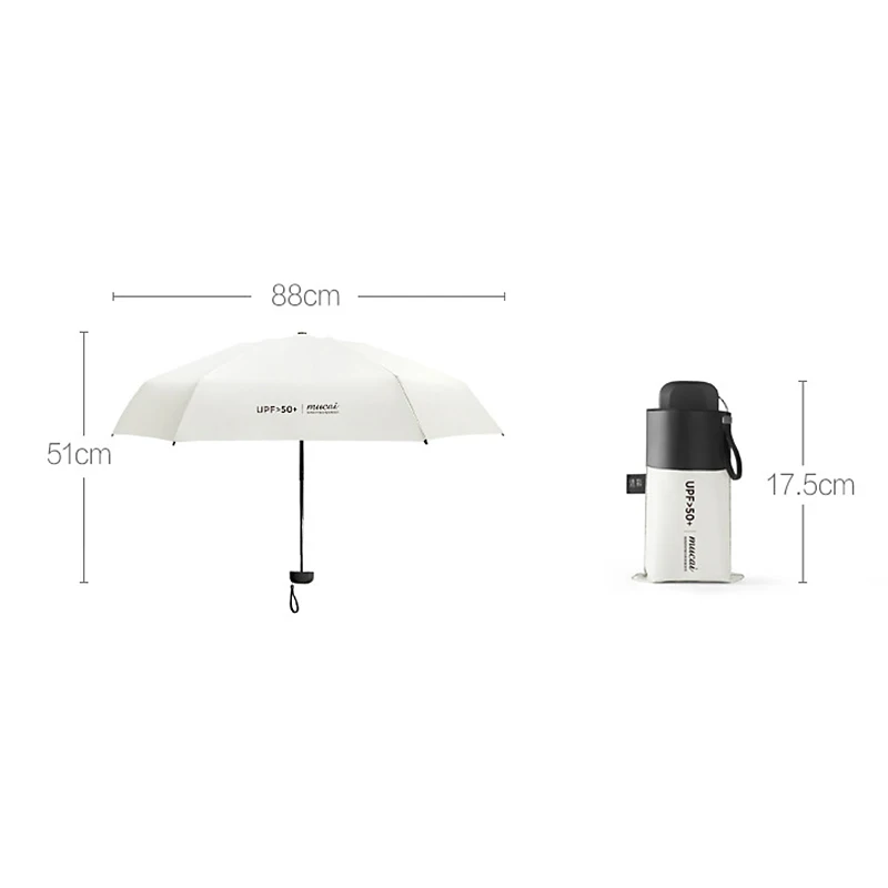 Yesello, карманный мини зонт, солнцезащитный, анти-УФ, 5-слойный зонтик, для женщин и мужчин, брендовый, стеклянный, ветрозащитный светильник, портативный зонтик