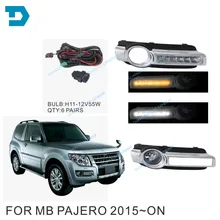 Pajero v97 v93 светодиодные лампы день подряд туман с лампой v98 v87 спереди Туман лампа провода переключатель поворота сигнала лампа v98 СИД drl