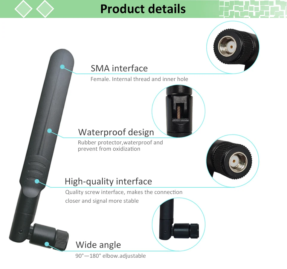 2 шт 2,4 ГГц WiFi антенна 5dBi RP-SMA Штекерный разъем 2,4 ГГц антена Wi-Fi маршрутизатор+ 21 см PCI U. FL IPX к SMA штыревой кабель