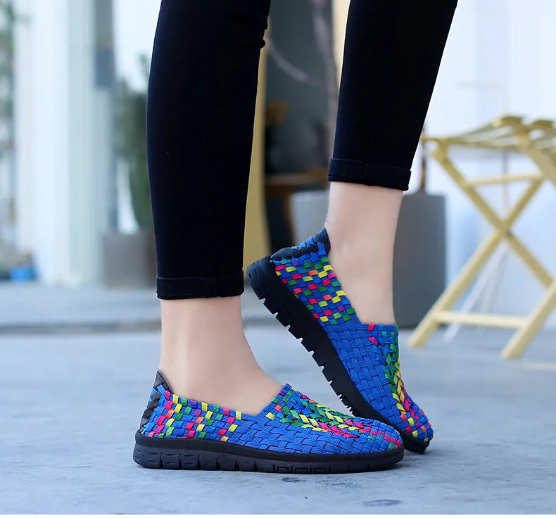 2019 Summer Women Woven Flats Shoes Ballerina Ballet Flats Ladies Slip on Loafers Female Footwear Flat Sneakers Shoes (9)