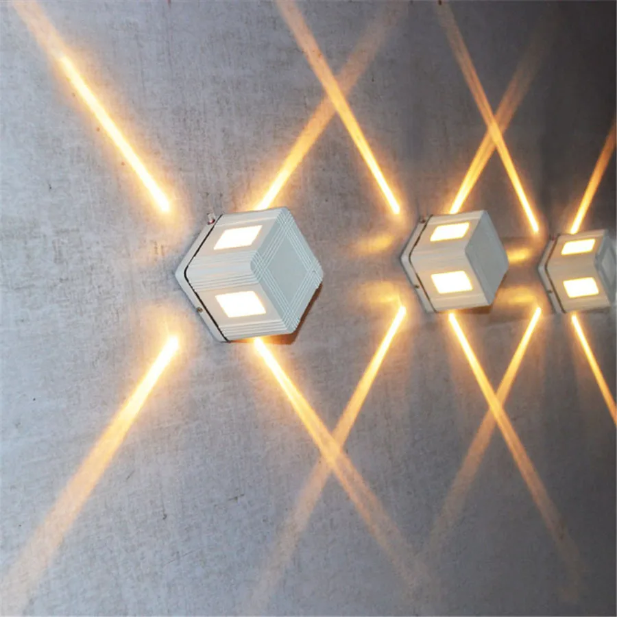 

BEIAIDI 3W Waterproof LED Wall Sconce Light Fixture Cross Starlight KTV Bar Lamp Outdoor Villa Building Exterior Decor Light