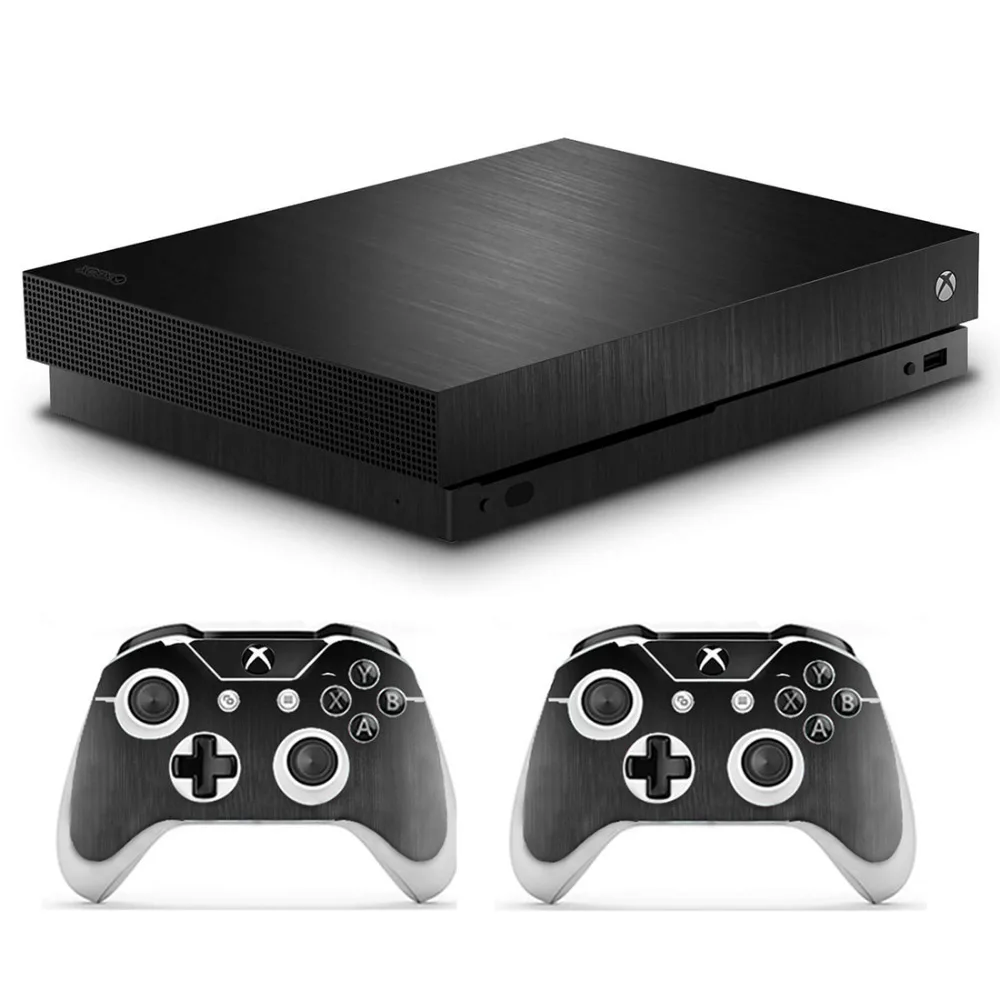 Металлическая матовая наклейка для microsoft Xbox One X консоль и 2 контроллера для Xbox One X наклейка для кожи виниловая