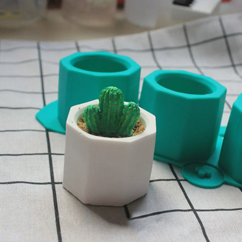 

Silicone Cactus Flower Pot Mold Ceramic Clay Craft Casting Concrete Cup Mould Supplies PAK55
