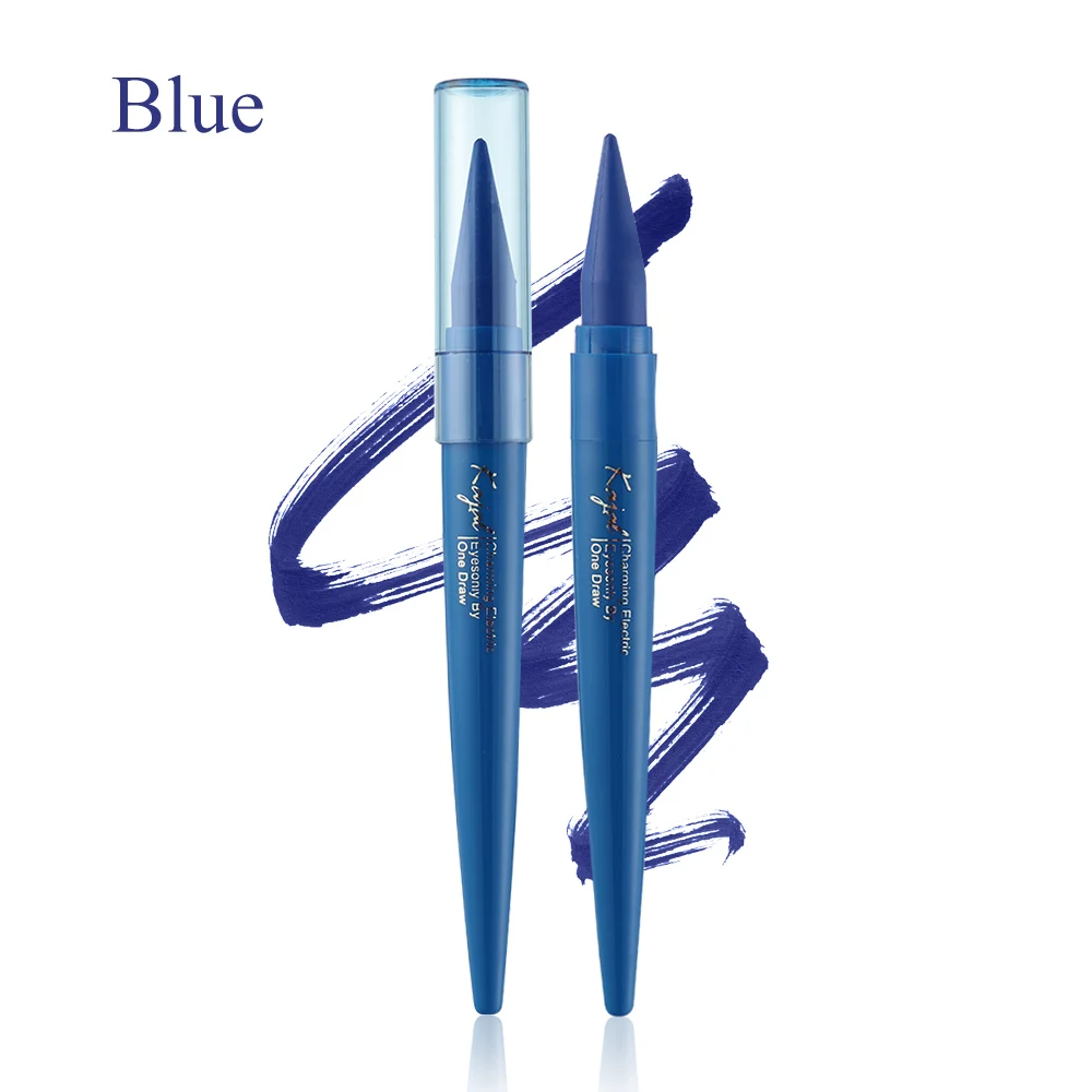 1 шт. Водостойкая Подводка для глаз черный/синий/коричневый матовый стойкий макияж для глаз Быстросохнущий Водостойкий карандаш для глаз оптом - Цвет: blue