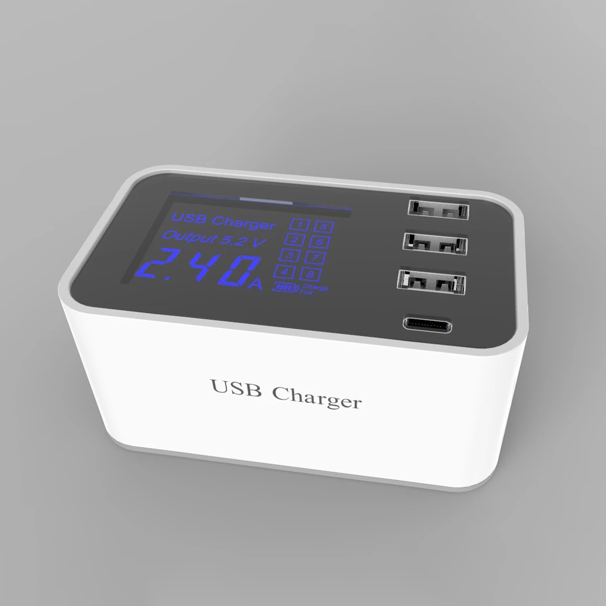 Быстрая зарядка умный мобильный телефон USB зарядное устройство 3 порта usb type C Быстрая зарядка зарядное устройство настенный адаптер питания светодиодный дисплей настольная полоса