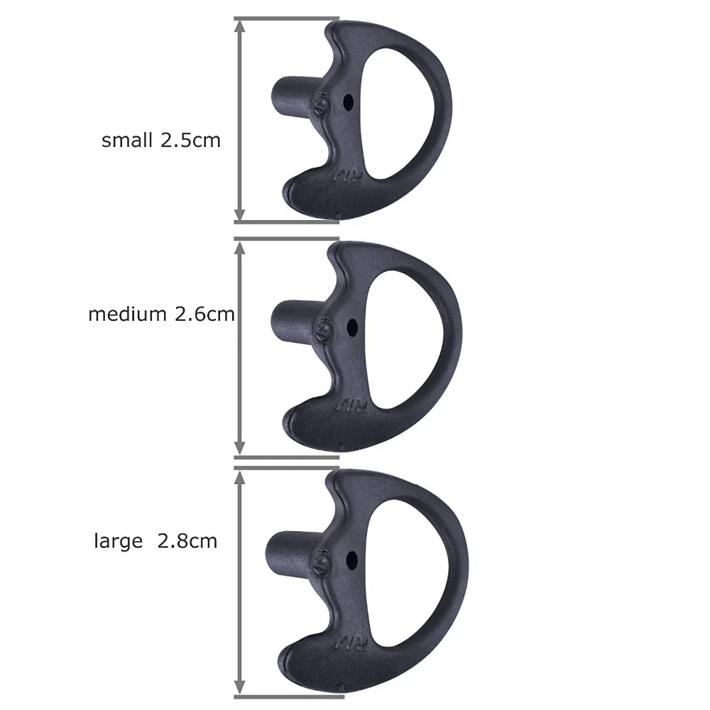 two way radio replacement surveillance earpiece headphone eartip earmould ear mold replacement black clear medium small big large size