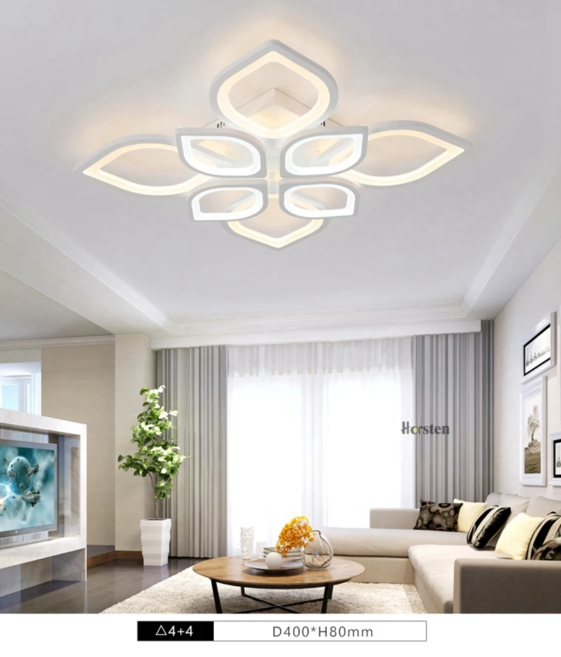 Modern White Flower High Power LED Ceiling Chandelier For Living Room Bedroom Acrylic Iron LED Chandelier Lamp 110-240V (22)