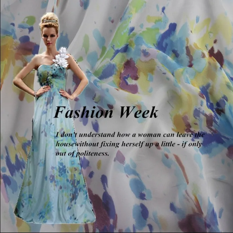 1 метр с принтом жоржет ткань для шитья 8 мм чистый шелк ткани Шармез Одежда Ткань tissu telas текстиль DIY юбка шарф