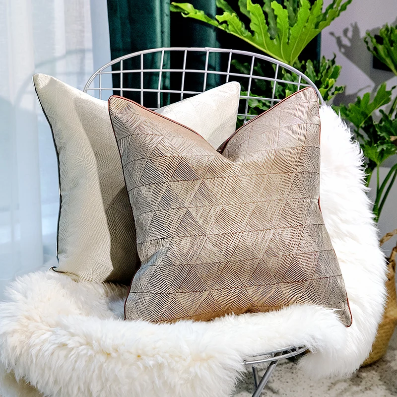 

Luxury All Match Cushion Cover Geometric Solid Patchwork Cojines Decorativos Para Sofa Coffee Champagne Coussin Cushions Women