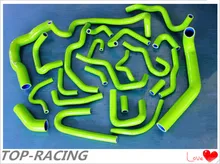 Green reinforced radiator&ancillary silicone hose for Nissan Silvia 180SX 200SX S13 CA18DET 1989-1994