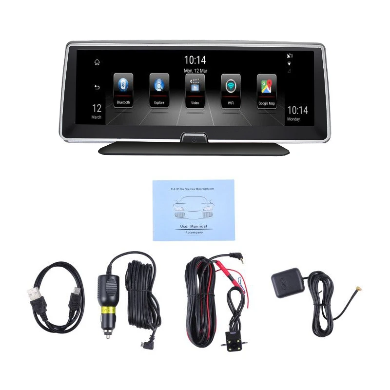 Автомобильный видеорегистратор 8 " 4G android с задней камерой ADAS Full HD 1080P GPS naivgator