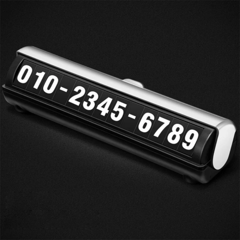 

Newest Luminous Parking Number Plate Hidden Phone Number Temporary 3D Mobile Card Auto Rotary Creative Plates Car-styling
