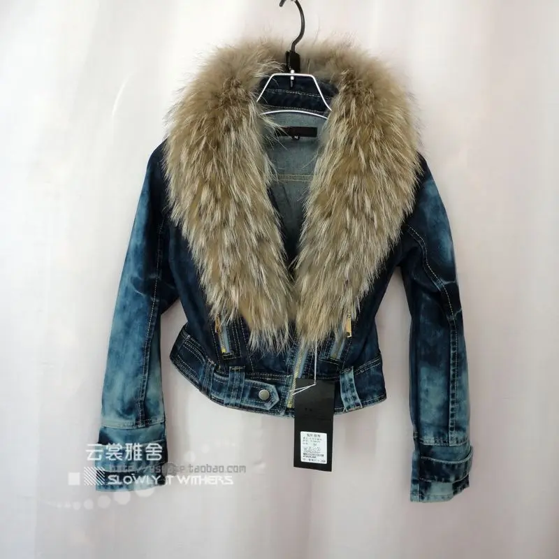 plus size jean jacket with fur