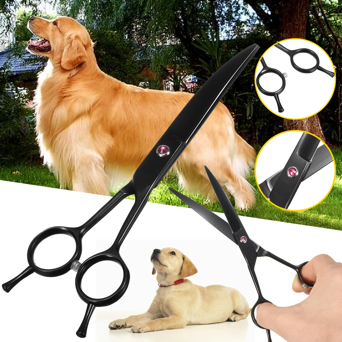 Chongaitai 7 Inch Pet Scissors Professional Stainless Steel Pet Dog