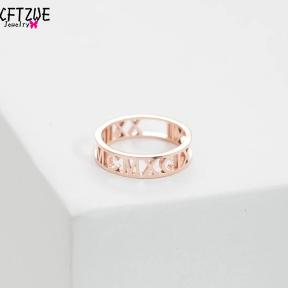 ICFTZWE, золотой цвет, Anel Bague, серебро, Anillos Mujer, изысканные римские цифры, кольцо на заказ, обручальное кольцо, ювелирное изделие для женщин, BFF