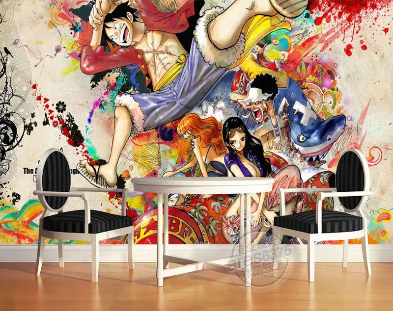 ワンピースルフィ写真の壁紙カスタム3d壁壁画アニメ壁紙子供の部屋の寝室インテリアデザインルームのインテリア Wallpaper Custom Japanese Anime Wallpapersphoto Wallpaper Aliexpress