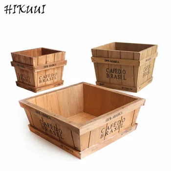 

3PC Wood Flowerpot Simulation Succulent Pots Production of Micro Landscape Moss Succulents Garden Decoration