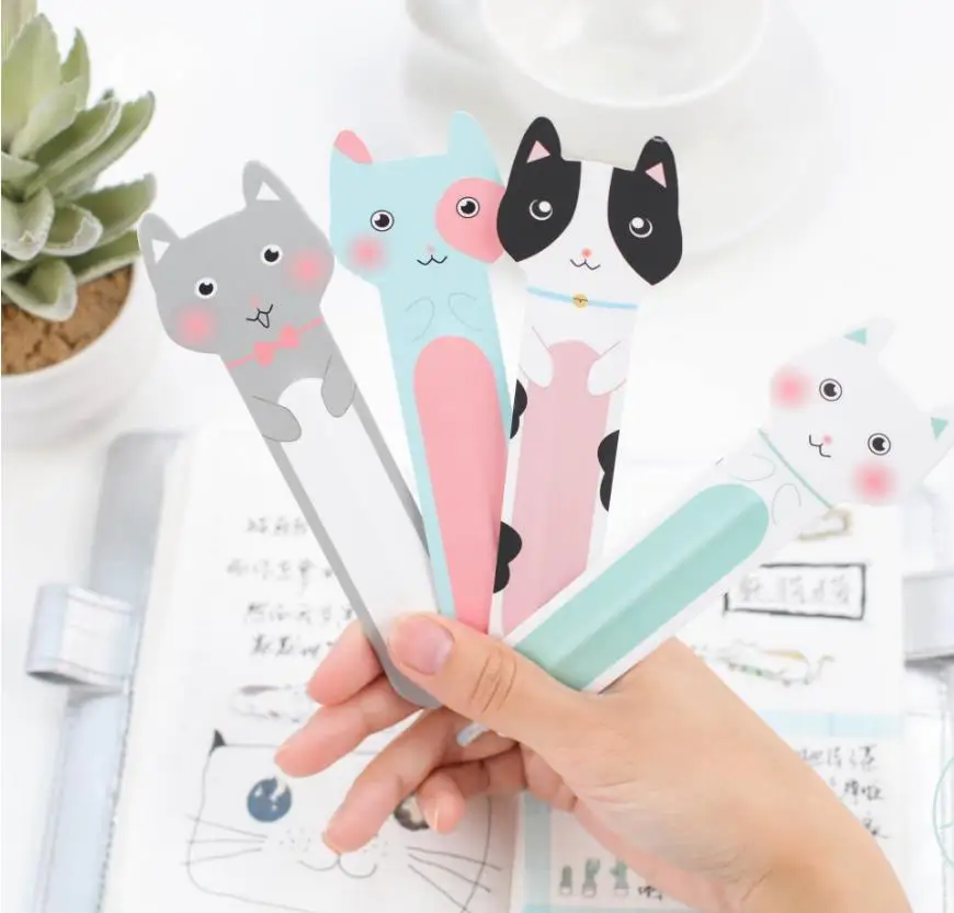 Coloffice Creative 4pc/pack Cartoon ballpoint pen+ bookmark Vegetable cat kawaii signature pen material escolar school supplies