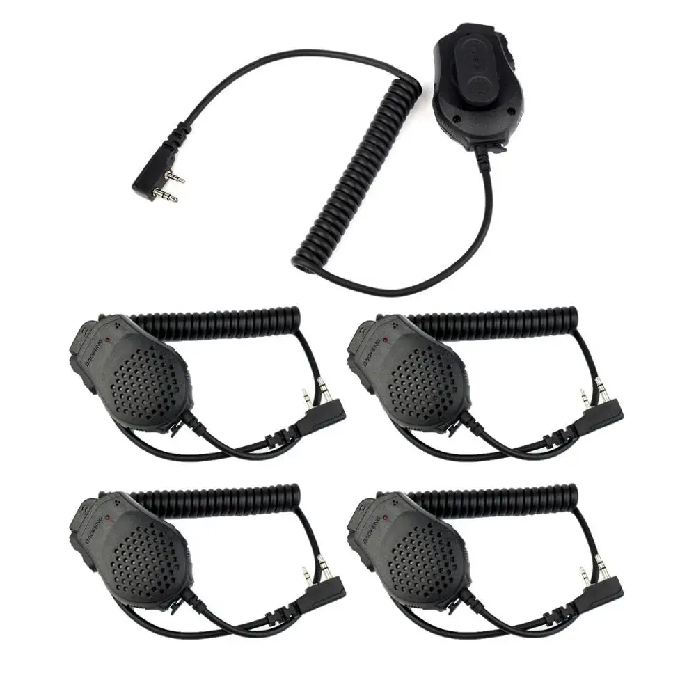 

5 шт. 2 PIN PTT Динамик микрофон Микрофон для KENWOOD BAOFENG POFUNG WOUXUN радио