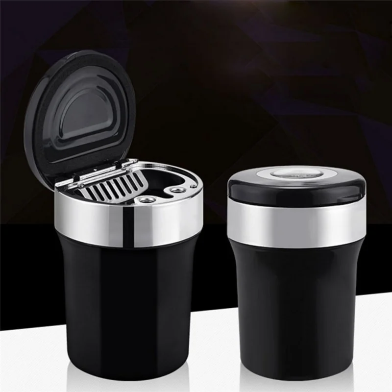 Color : A Smoke Ash Cylinder Multifunction Storage Cup Holder Interior Accessories LED Car Ashtray With Compass Cigar Ash Tray