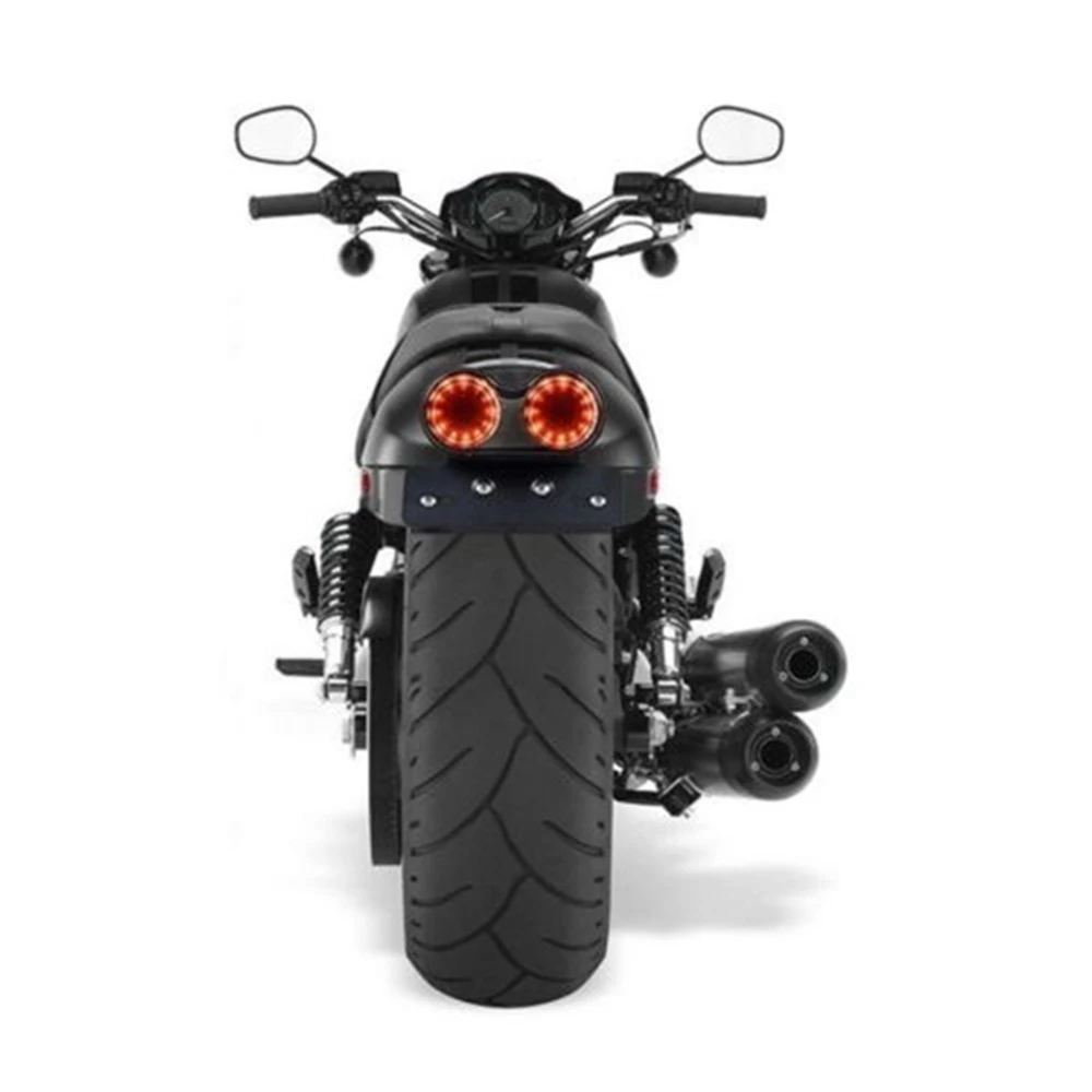 

Motorcycle LED Twin Dual Tail Turn Signal Brake License Plate Integrated Light