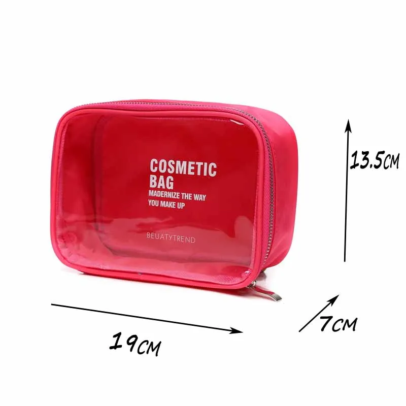 للماء شفافة حقيبة مستحضرات تجميل من البلاستيك حقيبة مستحضرات تجميل السيدات الحلوى اللون حقيبة مستحضرات تجميل السفر المنظم حقائب للزينة جما...