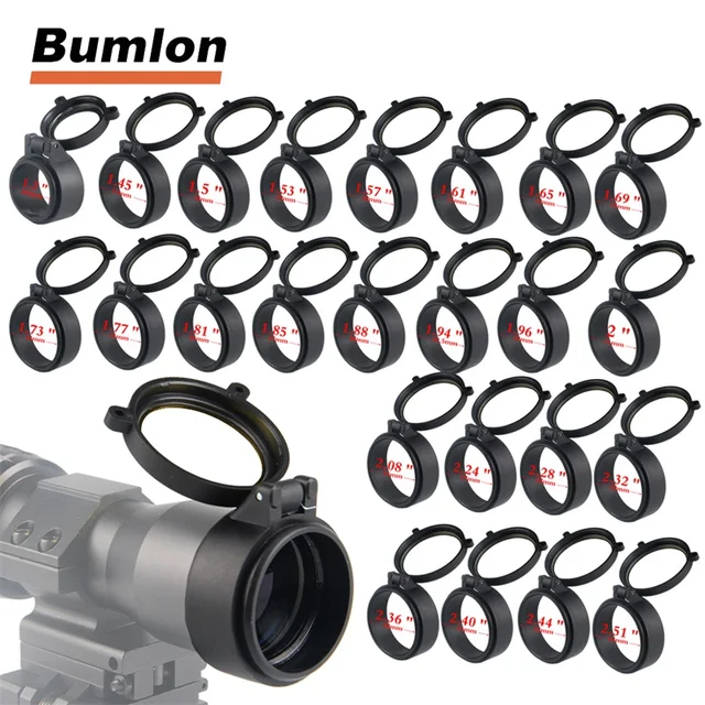 30 69MM Transparent Rifle Scope Lens Cover Flip Up Quick Spring Protection Cap Objective Lid for