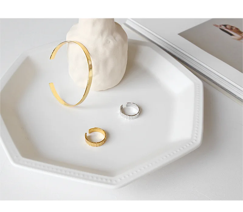 Подлинное Серебро S925 пробы уникальное необычное вогнутое Выпуклое серебряное кольцо для женщин антиаллергенное Открытое кольцо