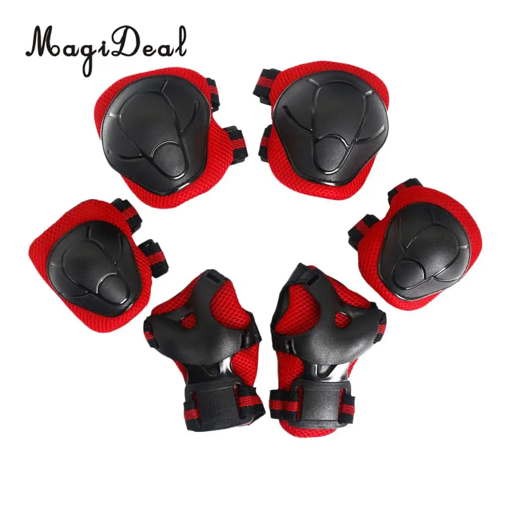 MagiDeal 6 Pcs Cycling Kid Child Roller Skating Bicycle Helmet Knee Wrist Guard Elbow Pad for Skateboard Skating Protective Set