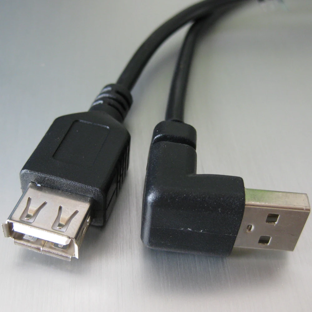 usb2.0 l shape usb plug usb extension cable with l shape plugin