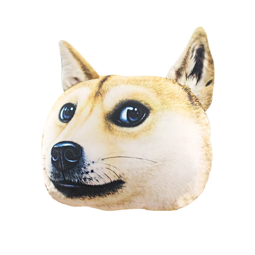 الحرة shippig 1 قطع 35*35 سنتيمتر جديد 3d اكيتا الكلب رئيس وسادة وسادة مكتب أريكة أجش سي amoyed الكلب دوجي الكرتون وسادة