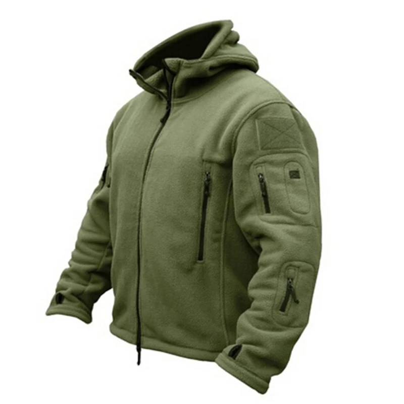 Зимняя Военная Тактическая флисовая куртка для мужчин, уличная теплая армейская одежда с несколькими карманами, верхняя одежда, повседневная теплая куртка с капюшоном