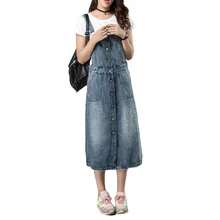 

Jeans Dress 2018 Autumn dress women Vintage Denim Sundress summer dress Long Single Breasted Casual women Dresses