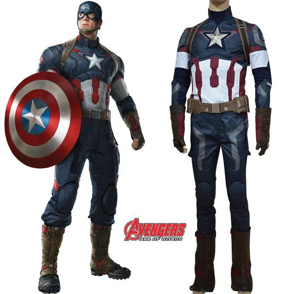 

Avengers Cosplay Captain America Costume Civil War Steve Rogers Cosplay Mask Shield Outfit Full Set Halloween Carnival Costume