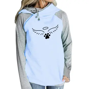 

2018 New Fashion Paw Print Hoodies Women Sweatshirt Femmes Kawaii Casual Print Printing Hoody Street Thick Sweet Pullovers