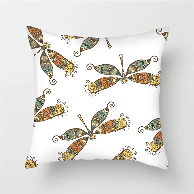

Fuwatacchi Home Decor Simple Geometric Cushion Cover Painting Floral Butterfly Dragon Throw Pillow Cover for Sofa Pillowcase