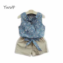 YWSTT Girls Summer Set Clothes Baby Suits Kids T Shirt +Pants Children Clothing Set 2017 new Girl Clothes