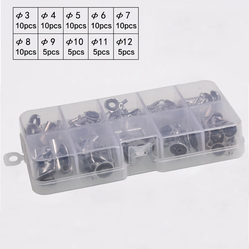 

80 Pcs Fishing Rod Guide Rings Mixed Size Stainless Steel Ceramic Fish Pole Repair Tips Tool &T8